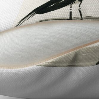 Alternate view of heron on rice paper Throw Pillow