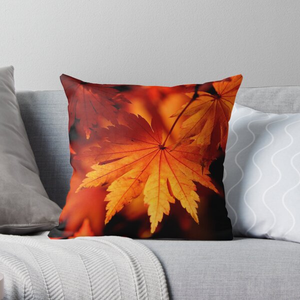 Leaves On Fire Throw Pillow