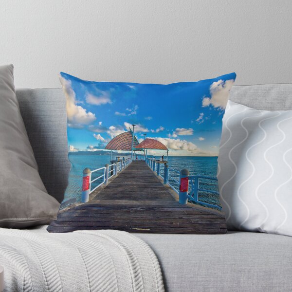The Strand Jetty Townsville. Throw Pillow