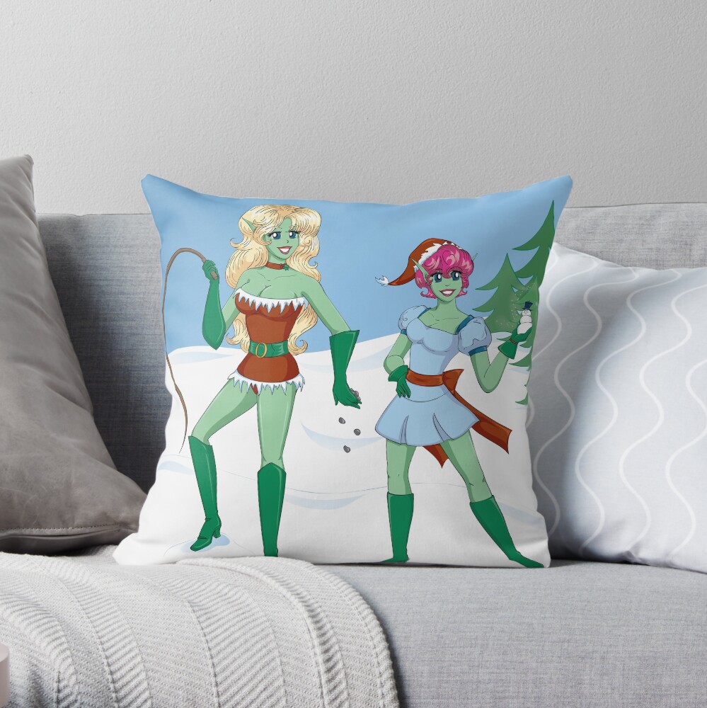 Naughty and Nice Throw Pillow