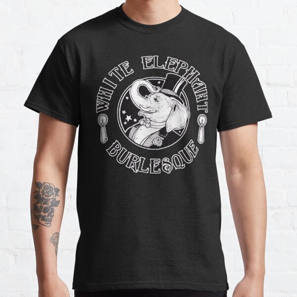 White Elephant Burlesque Logo (Thicker Stroke for Darker Backgrounds) Classic T-Shirt