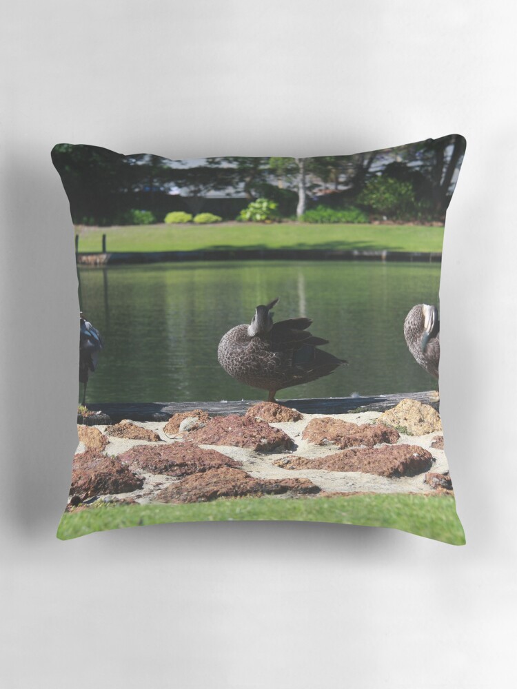 Thumbnail 3 of 4, Pillow, Ducks standing in a line designed and sold by mistered.