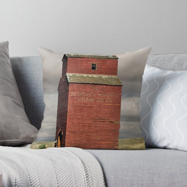 Grain Elevator Dorothy, Alberta Throw Pillow