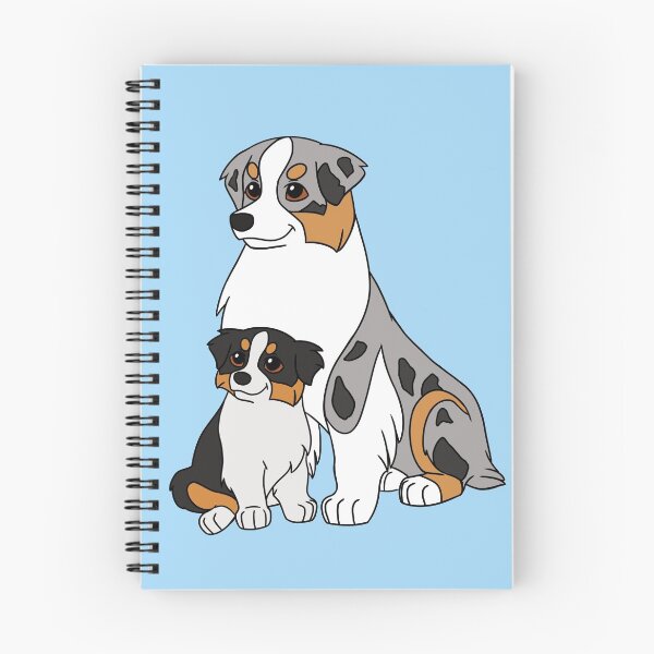 Item preview, Australian shepherd with puppy blue merle black tri designed and sold by sculptedpups.