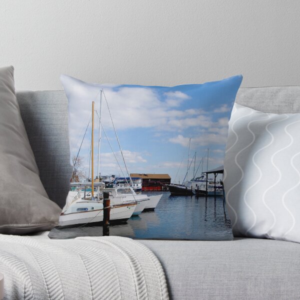St. Michaels Harbor Throw Pillow