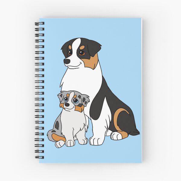 Item preview, Australian shepherd with puppy black tri blue merle designed and sold by sculptedpups.