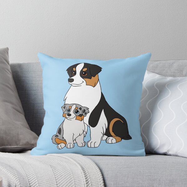 Item preview, Australian shepherd with puppy black tri blue merle designed and sold by sculptedpups.