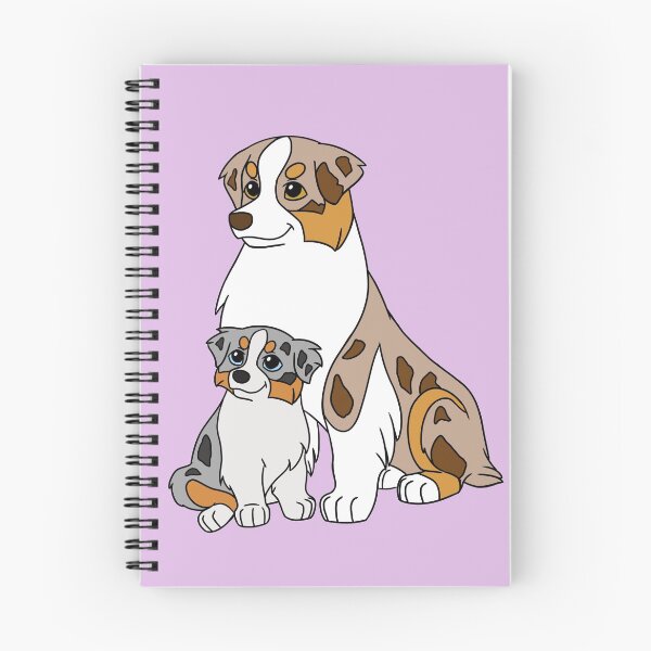 Item preview, Australian shepherd with puppy red merle blue merle designed and sold by sculptedpups.