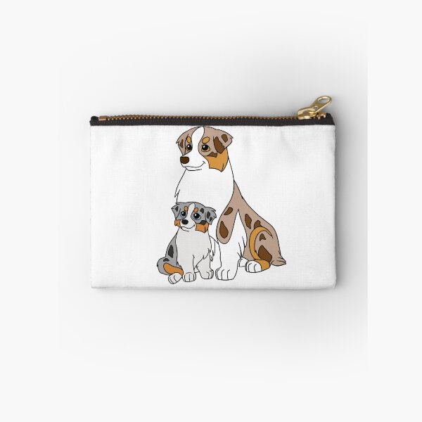 Item preview, Australian shepherd with puppy red merle blue merle designed and sold by sculptedpups.