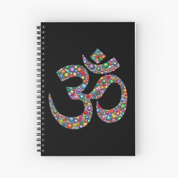 Sacred Om Ohm symbol dot art Spiral Notebook