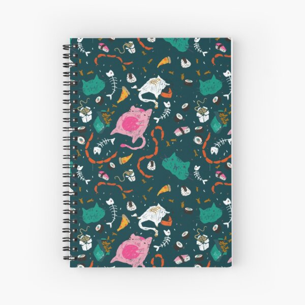 Chompy cats in Teal Spiral Notebook