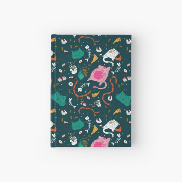 Chompy cats in Teal Hardcover Journal
