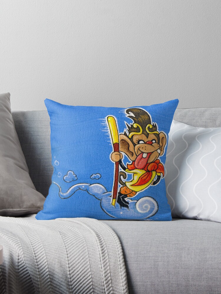 Thumbnail 1 of 4, Pillow, The Monkey King designed and sold by mistertengu74.