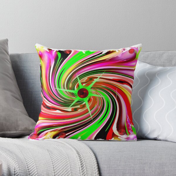 CHRISTMAS RAINBOW SWIRL Throw Pillow