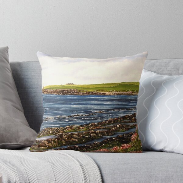 "Kilbaha - county Clare, Ireland" - Oil Painting Throw Pillow
