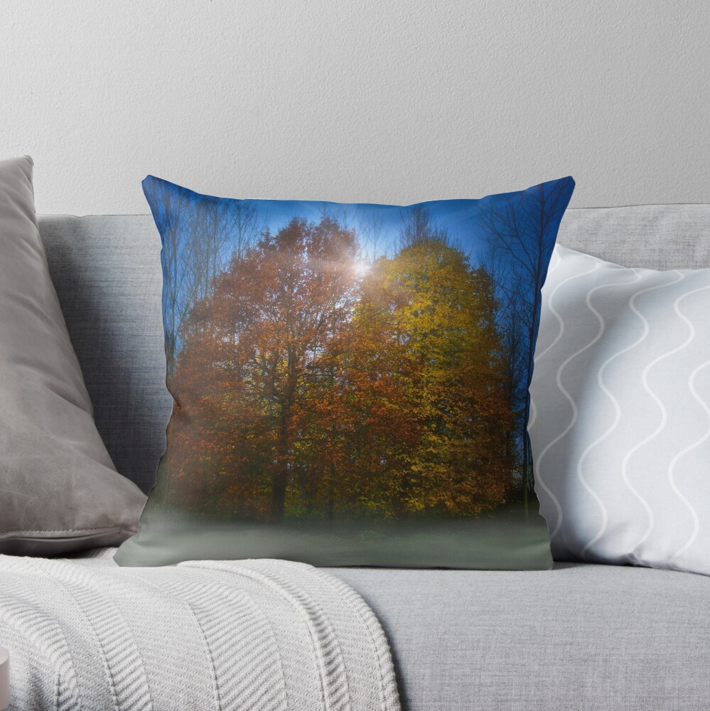 coloured trees Throw Pillow