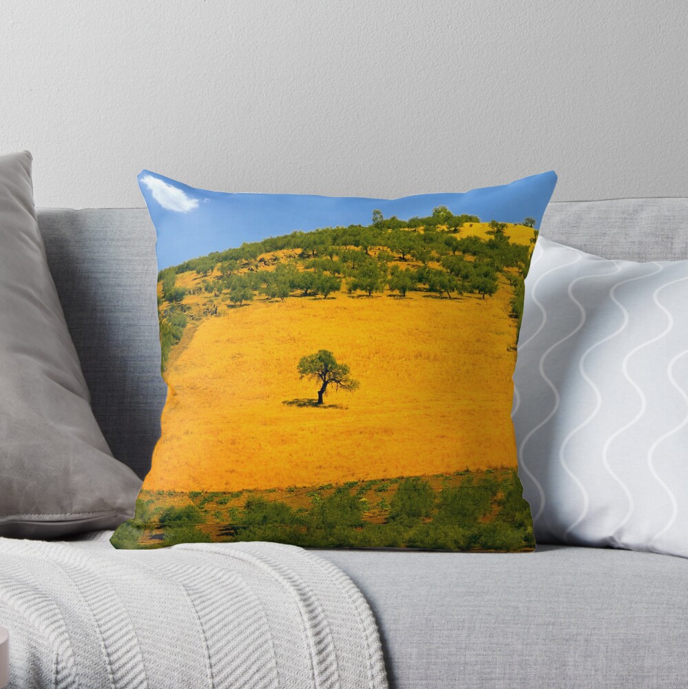 Squared tree Throw Pillow