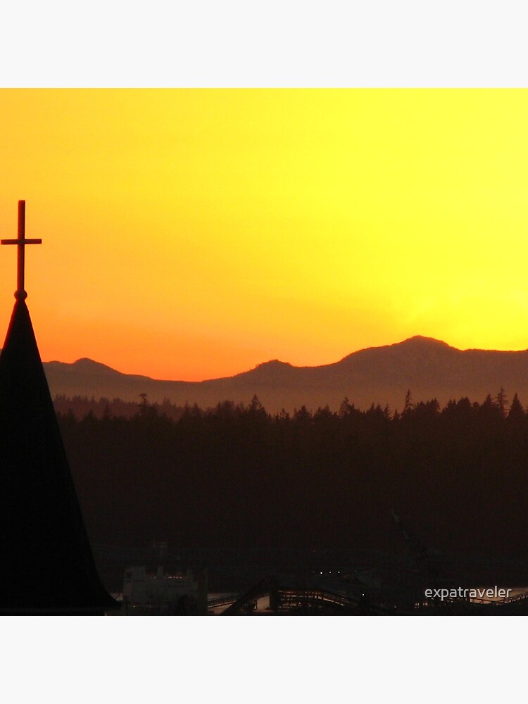 Thumbnail 4 of 4, Pillow, Vancouver Sunset designed and sold by expatraveler.