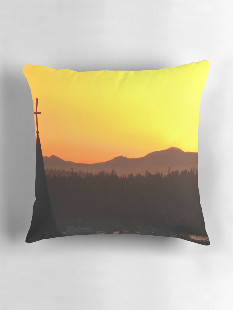 Thumbnail 3 of 4, Pillow, Vancouver Sunset designed and sold by expatraveler.