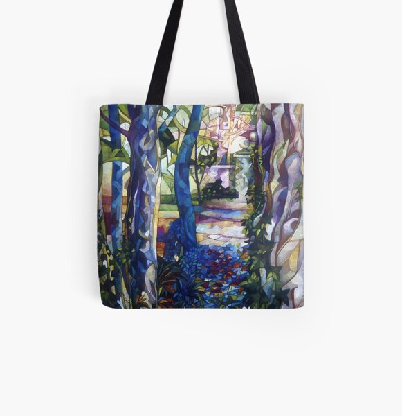 blue garden All Over Print Tote Bag