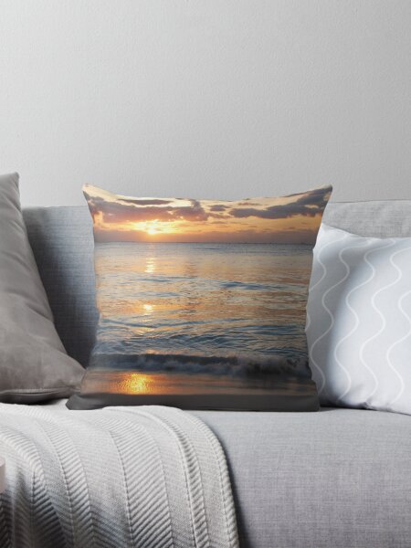 footprints in the sand Throw Pillow