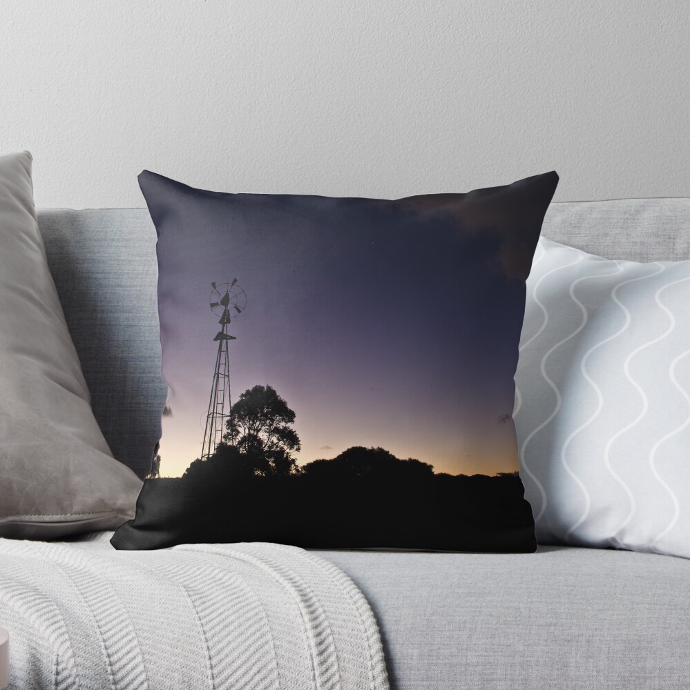 Broken windmill - after sunset Throw Pillow