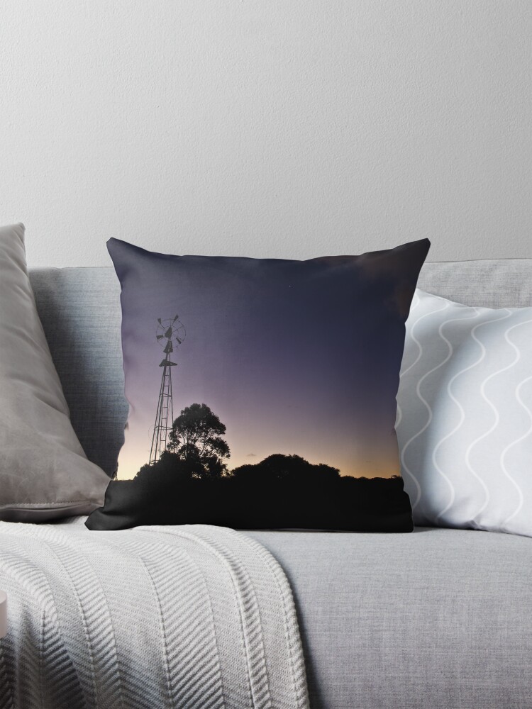 Thumbnail 1 of 4, Pillow, Broken windmill - after sunset designed and sold by mistered.