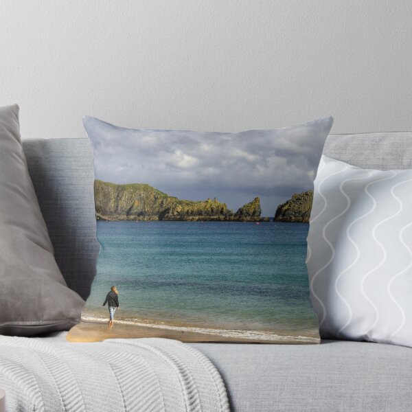 Alone on the beach Throw Pillow