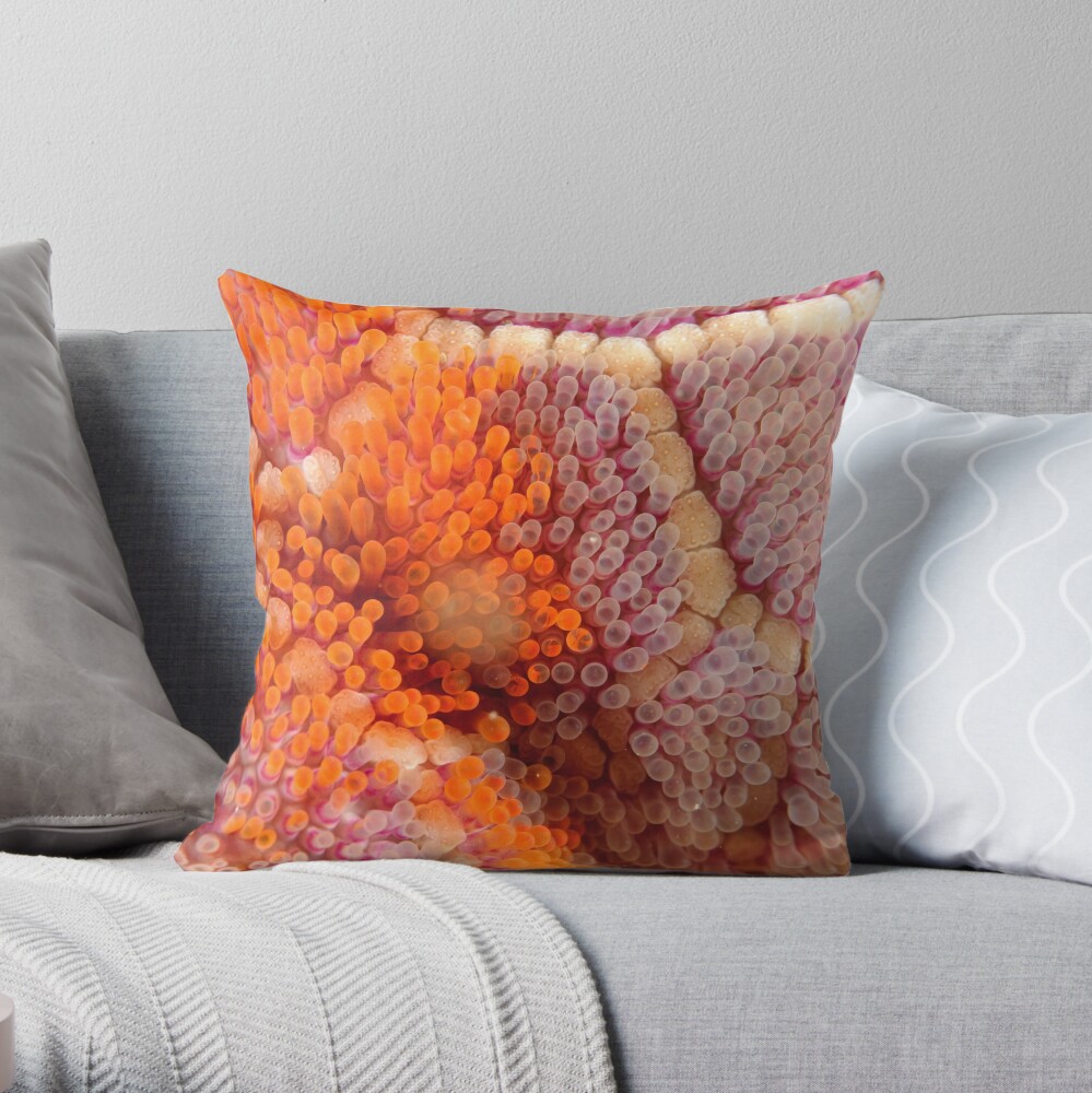 Mosaic Sea Star Macro Throw Pillow