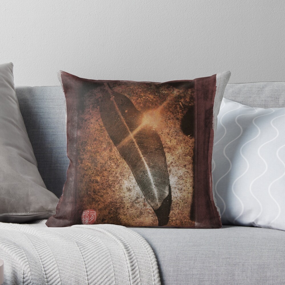 blood leaf dawn Throw Pillow