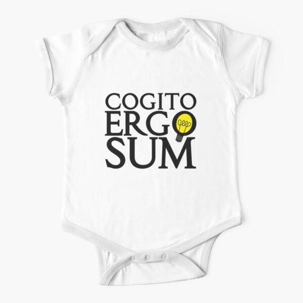 Cogito Ergo Sum Latin Saying I Think So I Am Consciousness Baby One Piece By L7seven Redbubble