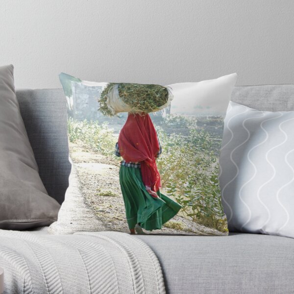 Young Indian woman Throw Pillow