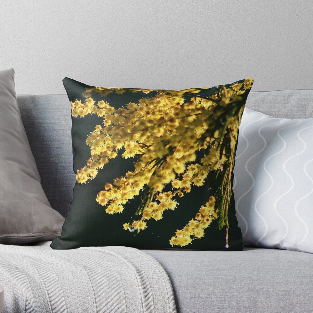 Wattle Blossom Throw Pillow