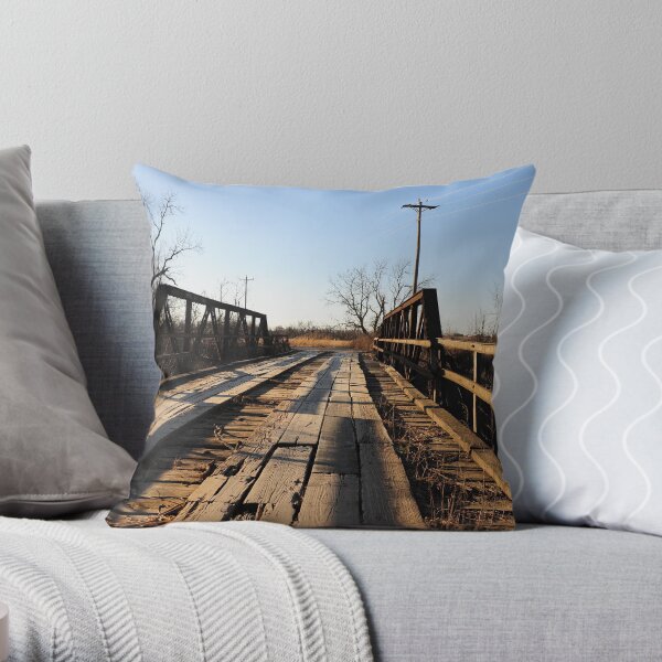 Old Wooden Bridge Throw Pillow