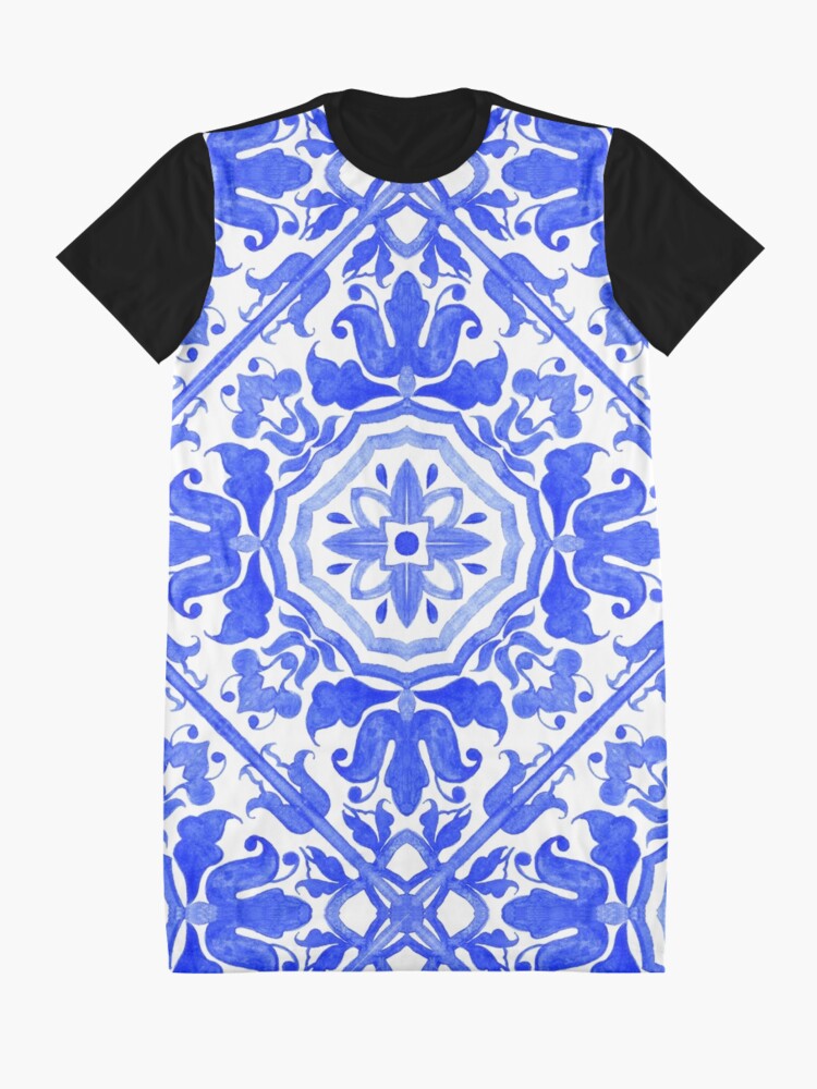 Alternate view of Portuguese azulejo tiles. Graphic T-Shirt Dress