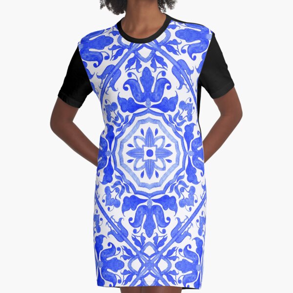 Portuguese azulejo tiles. Graphic T-Shirt Dress