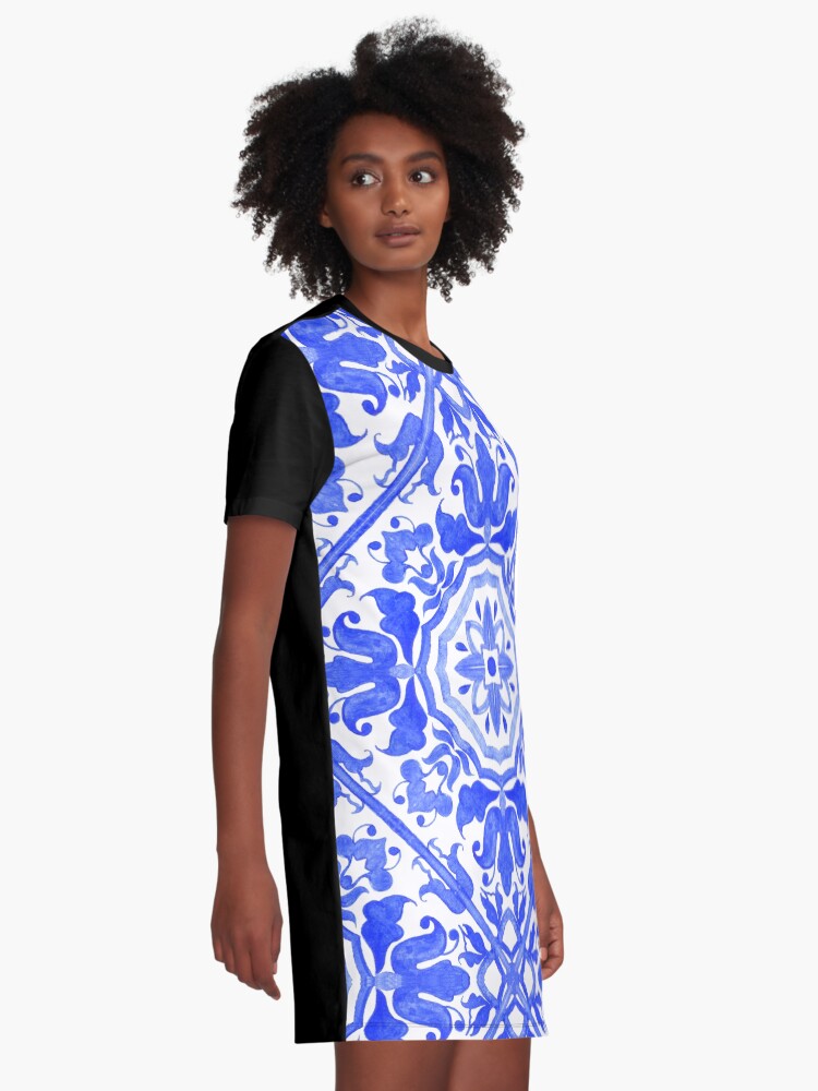 Alternate view of Portuguese azulejo tiles. Graphic T-Shirt Dress