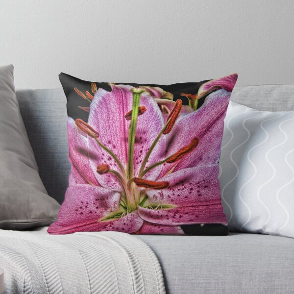 Pink Lilium Throw Pillow