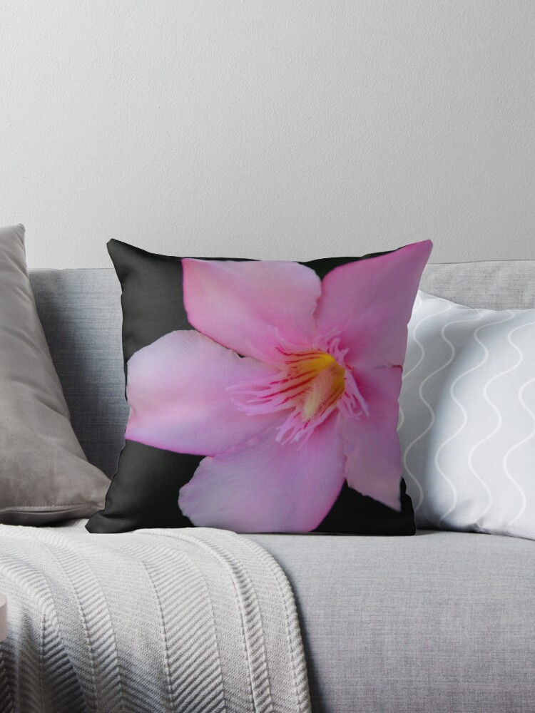 Thumbnail 1 of 3, Throw Pillow, Pink Oleander designed and sold by Andreas Koepke.