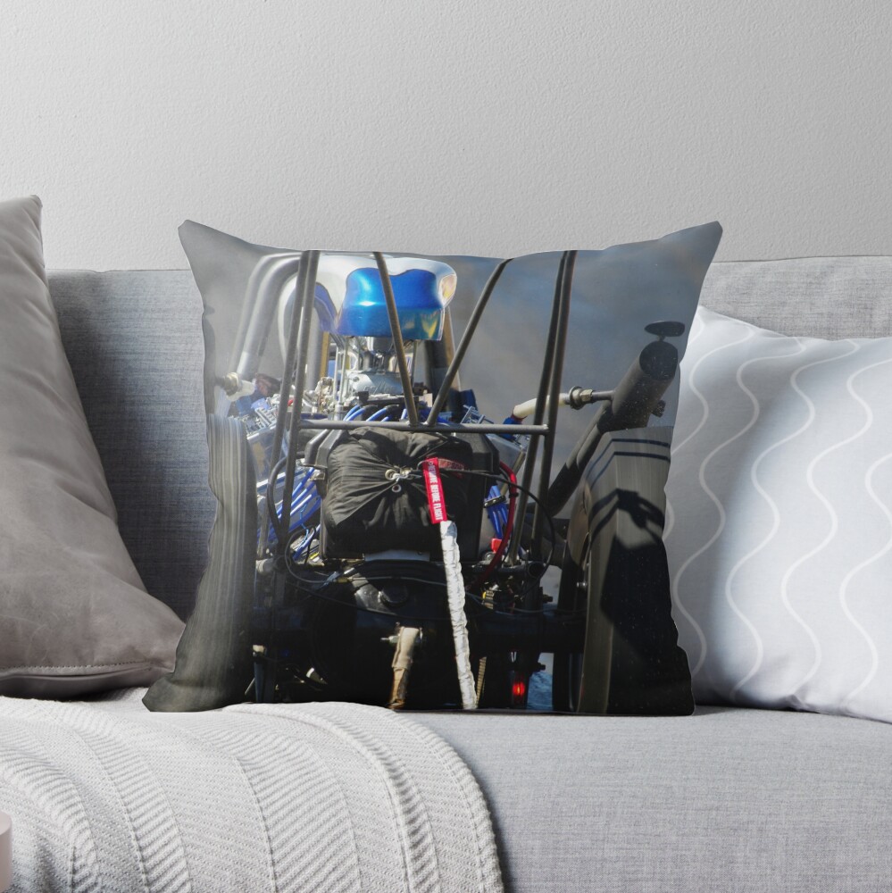 Burning Rubber Throw Pillow