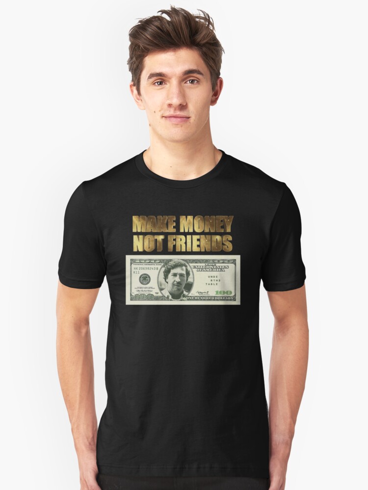 Make Money Not Friends Pablo Escobar 100 Dollar Bill Golden T