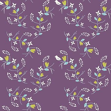 Artwork thumbnail, Spring Purple Floral by CreativeContour
