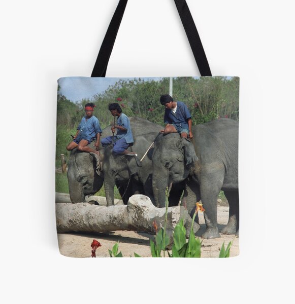 Item preview, Elephants working in Thailand designed and sold by Bev Pascoe.