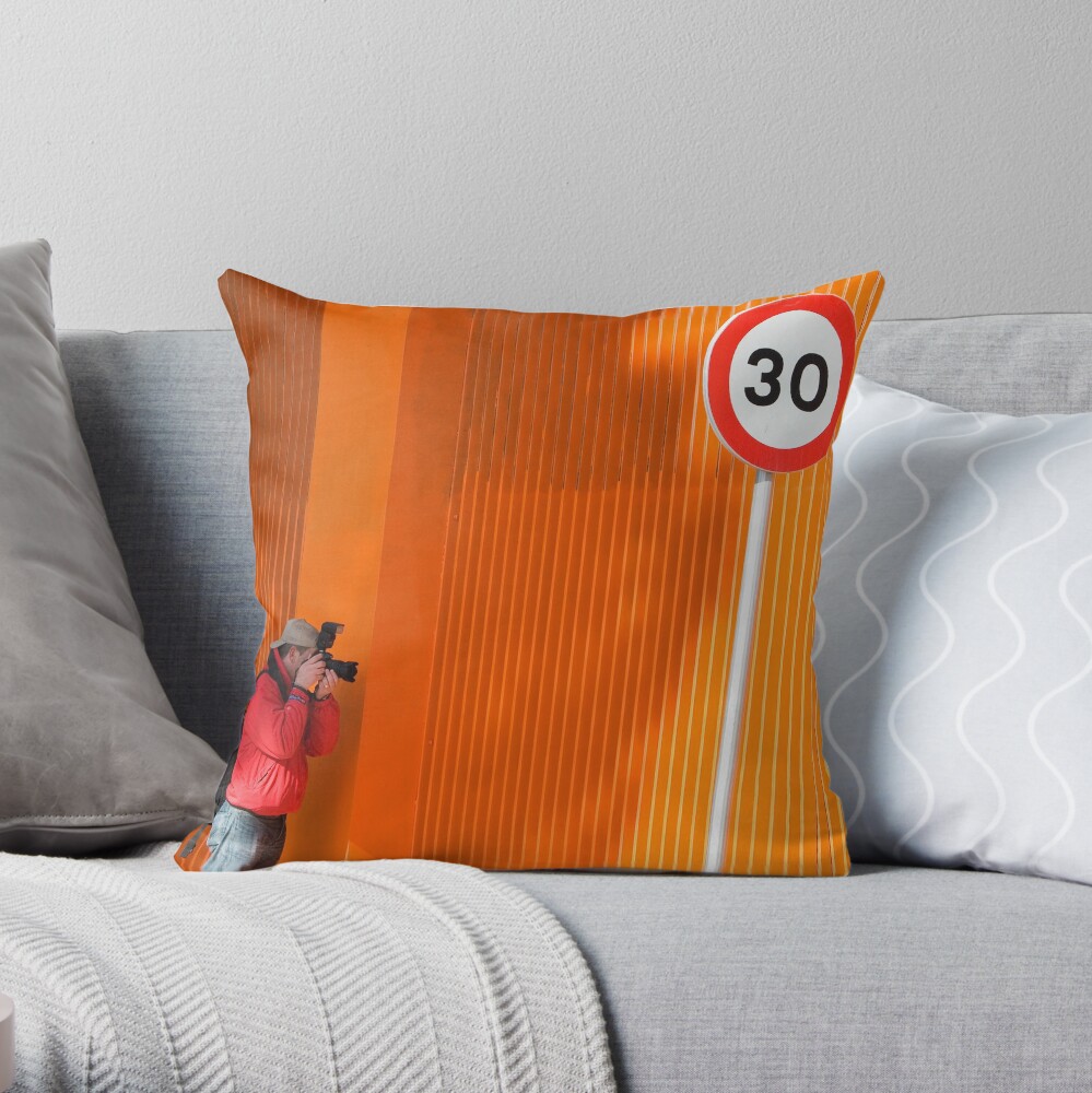 In Search of Orange Throw Pillow