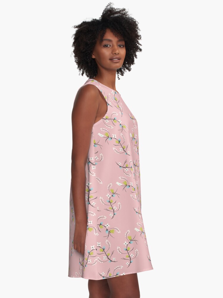 Alternate view of Spring Pink Floral A-Line Dress
