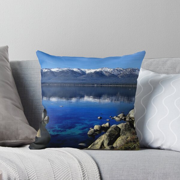 Lake Tahoe Blue Throw Pillow