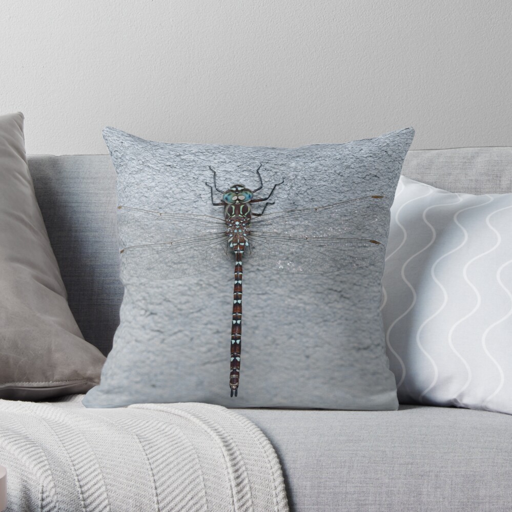 Unicorn Darner Dragonfly Throw Pillow