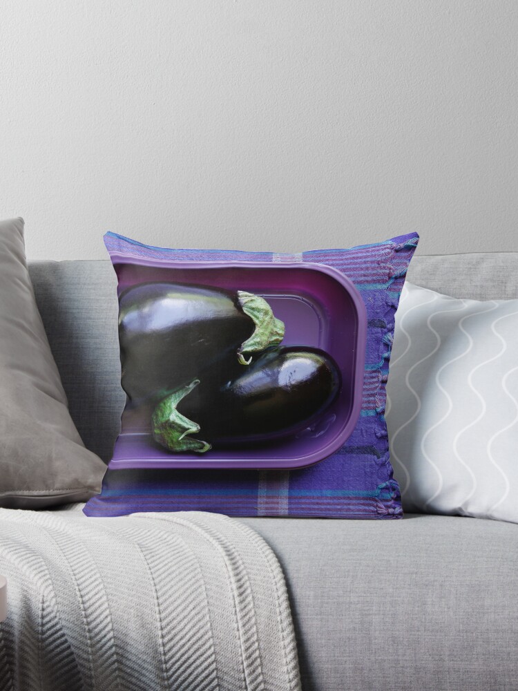 Purple Aubergine Throw Pillow By Micklyn Redbubble