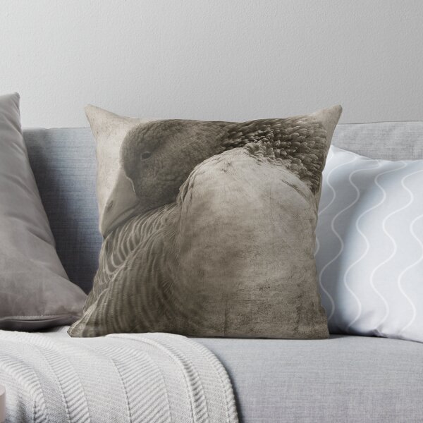 Sepia Goose Throw Pillow