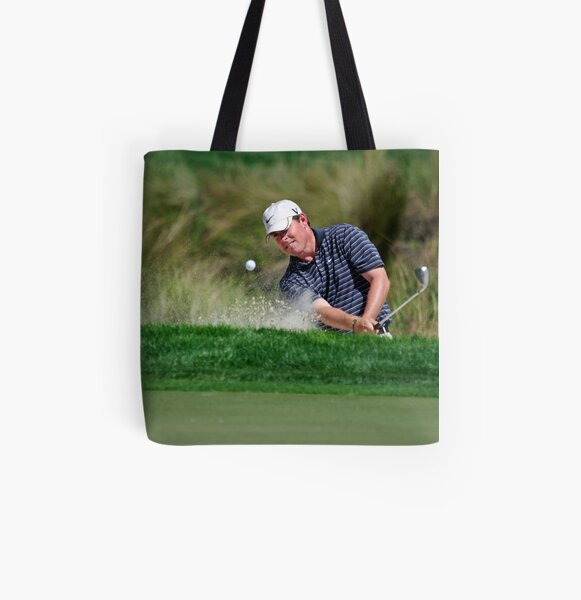 Justin Leonard - Hits Out of a Bunker All Over Print Tote Bag